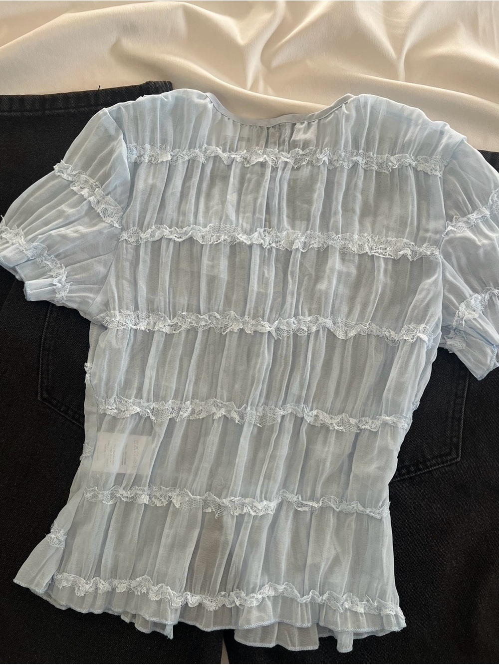 PEPPERMAYO BABY BLUE RIBBBED TOP - Picture 4 of 4